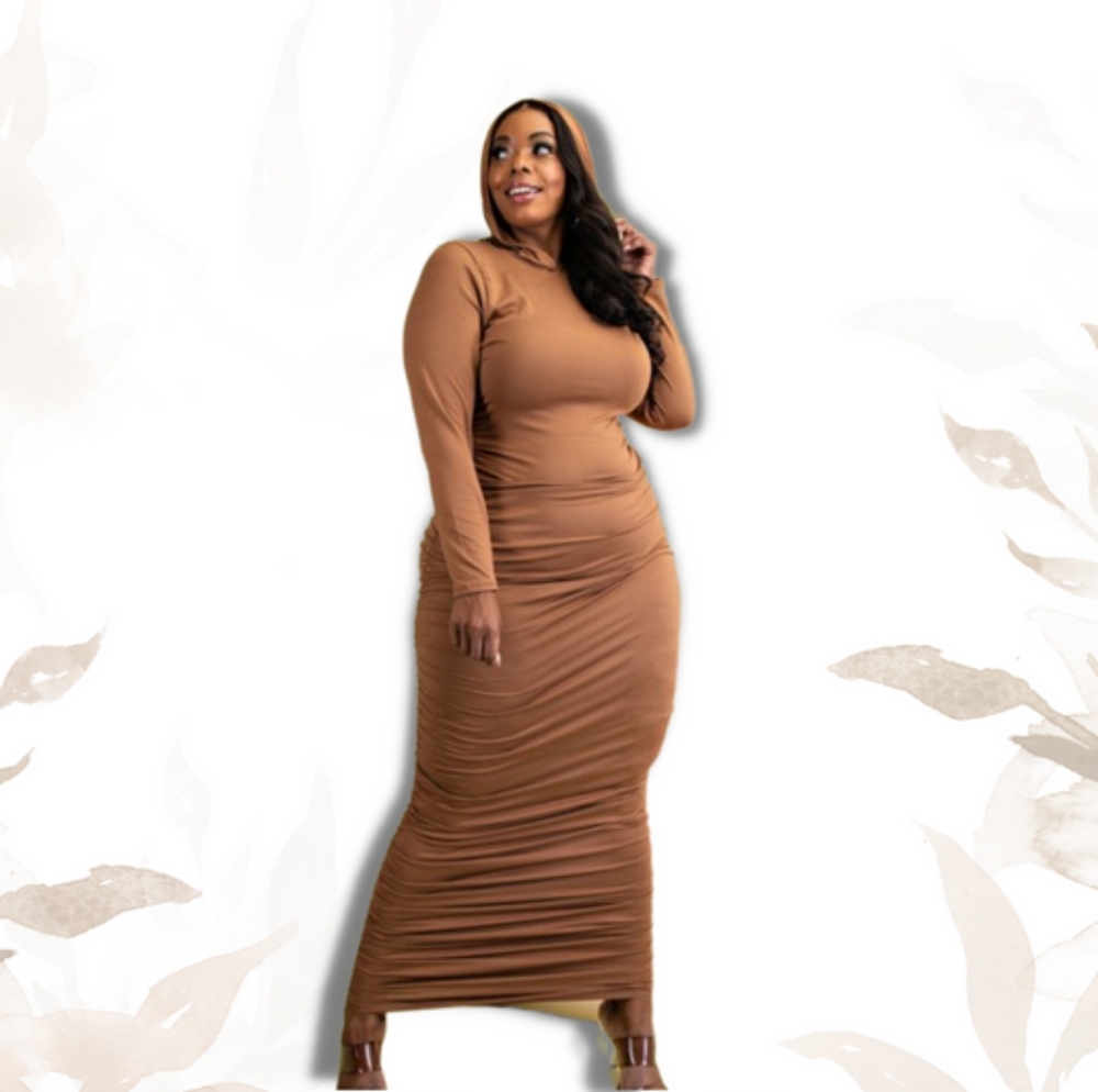 NEW 3X Slinky Tan Dress